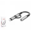 Hadron Gj-026 Type-C + Lightning To 3.5Mm F Kablo Siyah (KDO)