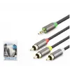 HADRON HDX1065 3.5MM TO 3RCA KABLO 2LINE GOLD 3M SİYAH