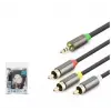 HADRON HDX1066 3.5MM TO 3RCA KABLO 2LINE GOLD 5M SİYAH