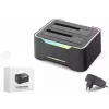 Hadron Hdx1790 HDD Docking – USB 3.0, 2.5 & 3.5 HDD-SSD, 8TB Destekli  RGB Siyah (KDO)
