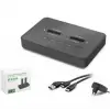 HADRON HDX1797 Dual M.2 SSD Disk Docking Station NVMe-NVMe SATA-SATA Klonlama Destekli - Siyah (KDO)