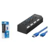 Hadron Hdx7023 Usb3.0 Hub Anahtarlı 4 Port 0,5m Siyah (KDO)
