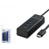 HADRON HDX7045 Type-C 3.0 Hub 4 Port 5 Gbps Siyah