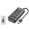 Hadron HDX7048 USB Hub 2.0 480Mbps 4x USB-A 4 Port Switch’li Çoklayıcı Siyah (KDO)