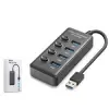 Hadron HDX7049 USB Hub 3.0 5Gbps 4x USB-A 4 Port Switch’li Çoklayıcı Siyah (KDO)