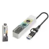 Hadron HDX7058 Hub 5Gbps 1x Type-C 3.2+1xUsb-A 3.2+SD+microSD 4 Port 2in1 Kablolu Kart Okuyu Beyaz