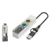 Hadron HDX7058 Hub 5Gbps 1x Type-C 3.2+1xUsb-A 3.2+SD+microSD 4 Port 2in1 Kablolu Kart Okuyu Beyaz (KDO)