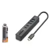 Hadron HDX7061 İetop Type-C Hub 5Gbps 2x Usb-C 3.2+3x Usb-A 3.2+SD+microSD 7 Port Kart Okuyucu Siyah