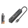 Hadron HDX7061 İetop Type-C Hub 5Gbps 2x Usb-C 3.2+3x Usb-A 3.2+SD+microSD 7 Port Kart Okuyucu Siyah (KDO)