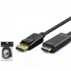 HADRON HDX7797 DISPLAY (M) TO HDMI (M) KABLO 4K 30HZ 3M SİYAH