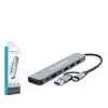 Hadron Hdx7827 Type-C Hub 2-Type-C + 4-Usb3.0 + 7In1 Gri (KDO)
