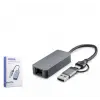 HADRON HDX7852 ETHERNET CARD USB2.0 + TYPE-C 2.5 Gigabit (KDO)