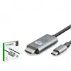 HADRON HDX7853 Type-C to HDMI Görüntü Kablosu 4K 30 Hz 1.8 m Gri (KDO)