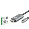 HADRON HDX7853 Type-C to HDMI Görüntü Kablosu 4K 30 Hz 1.8 m Gri (KDO)