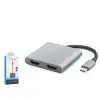 HADRON HDX7875 Type-C to 2x HDMI Dişi Görüntü Dönüştürücü 4K 30 Hz - Gri (KDO)