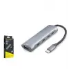 HADRON HDX7895 Type-C 3.2 Gen2 PD Hub 5 Port 10 Gbps 100W Gri (KDO)