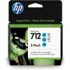 HP 712 Cyan Mavi 29ML 3Lü Paket Plotter Kartuşu 3ED77A (KDO)
