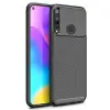 Huawei P40 Lite E Kılıf Auto Focus Karbon Kapak - Siyah