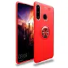 Huawei Y6p Kılıf Range Yüzüklü Silikon - Kırmızı