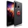 Huawei Y6p Kılıf Range Yüzüklü Silikon - Siyah-kırmızı