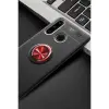 Huawei Y6p Kılıf Range Yüzüklü Silikon - Siyah-kırmızı