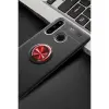 Huawei Y6p Kılıf Range Yüzüklü Silikon - Siyah-kırmızı