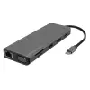 Hytech HY-USBC32 4K-2K Ultra HD Gri Metal 5x USB2.0-USB3.0 100M RJ45 PD, TypeC Data, ö (KDO)