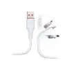 Hytech HY-X235 1.2M 3A Micro Usb Beyaz Data (KDO)