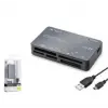 iETOP C208 USB All in One Kart Okuyucu CF SD MicroSD MS UHS-II 480 Mbps Alüminyum Gri (KDO)