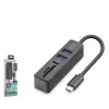 iETOP HDX7060 Type-C 3.2 Gen1 Combo Hub Kart Okuyucu 5 Port 5 Gbps Siyah