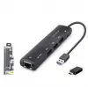 iETOP HDX7897 USB Type-C 3.2 Gen1 Combo Hub Gigabit LAN 4 Port 5 Gbps Siyah (KDO)
