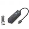 iETOP TU0529 Type-C 3.2 Gen1 Hub 4 Port 5 Gbps 80 cm Siyah (KDO)
