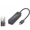iETOP TU329 Type-C 3.1 Gen1 Anahtarlı Hub 4 Port 5 Gbps Siyah