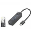iETOP TU329 Type-C 3.1 Gen1 Anahtarlı Hub 4 Port 5 Gbps Siyah