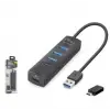 iETOP TU359 USB Type-C 3.2 Gen1 Anahtarlı Hub 4 Port 5 Gbps Siyah