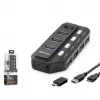 iETOP U332 USB Type-C 3.2 Gen1 Anahtarlı Hub 7 Port 5 Gbps Siyah