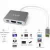 Inca ITPC-04TX Type-c Hub HDMI 4K@30hz USB3.0+PD100W Akım ve Voltaj Korumalı Alüminyum Çoklayıcı (KDO)