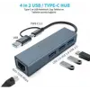 Inca IUTP-03TX Ethernet Usb 3.0+Type-C 3.1 Grişli 000 Mbps 3X3.1Usb Eternet-Çoklayıcı