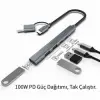 Inca IUTP-06TX 5in1 USB 3.0 + 2xUSB 2.0+Type-C+PD 100W USB+Type-C Çoklayıcı 3.0 ile 5 Gbps (KDO)
