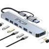 Inca IUTP-7T Usb+Type-c Girişli USB 3.0+4X USB 2.0 Type-C 5V 2X Type-C 100W Çoklayıcı (KDO)
