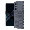 İnfinix Hot 50 4g Kılıf Auto Focus Karbon Kapak - Lacivert