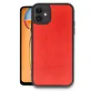 İphone 11 Kılıf Aras Deri Kapak - Kırmızı