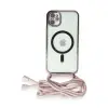 İphone 11 Kılıf Divo Lazer Askılı Magsafe Kapak - Pembe