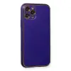 İphone 11 Pro Kılıf Coco Deri Silikon Kapak - Mor