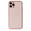 İphone 11 Pro Kılıf Coco Deri Silikon Kapak - Pudra