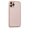 İphone 11 Pro Kılıf Coco Deri Silikon Kapak - Pudra