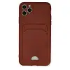 İphone 11 Pro Max Kılıf Kelvin Kartvizitli Silikon - Bordo