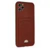 İphone 11 Pro Max Kılıf Kelvin Kartvizitli Silikon - Bordo
