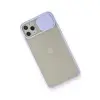 İphone 11 Pro Max Kılıf Palm Buzlu Kamera Sürgülü Silikon - Lila