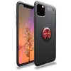 İphone 11 Pro Max Kılıf Range Yüzüklü Silikon - Siyah-kırmızı